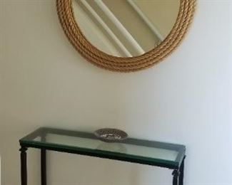Foyer table & rope surround mirror