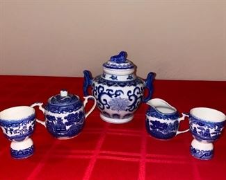Blue White China Set