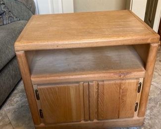 Wooden Rolling End Table