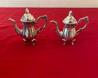 Godinger Silver Plated Gallery Teapot Salt Pepper Shakers