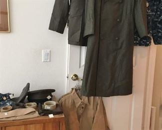 Military uniforms circa 1950's except for the newer one.