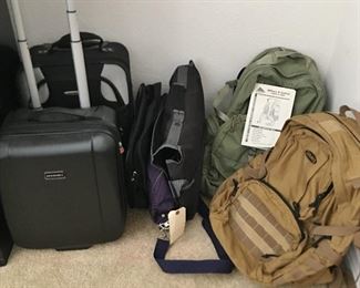 Suitcases and backpacks