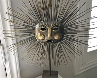 Mid Century - 1960's Brass hammered Sun...Talleres Emaus