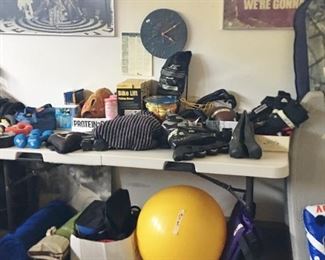 Golf clubs, balls, accessories