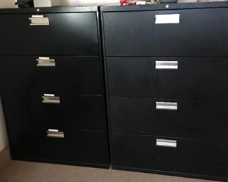Two lateral file cabinets.