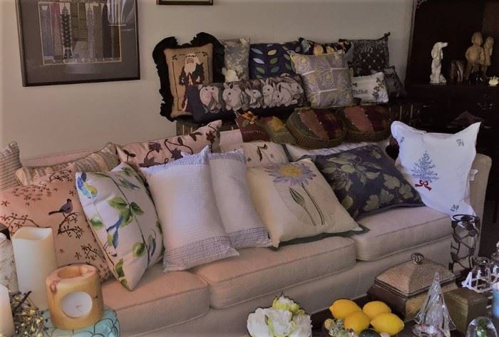 Lots of pillows (and the sofa too)