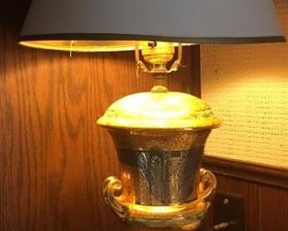 Czechoslovakia Bohemian gold and platinum china lamp.