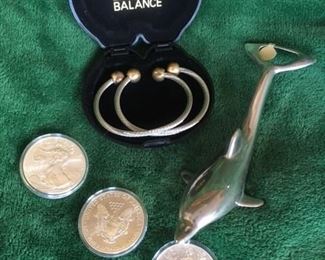 Magnetic cable bracelets, Dolphin bottle opener & Silver Dollars