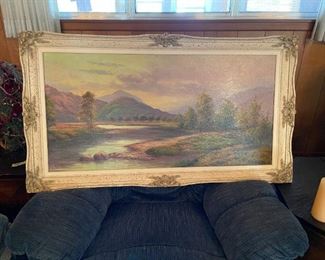 Signed R. Potter (1868 - 1939) impressionist landscape oil painting.  