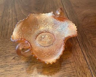 Vintage carnival glass candy bowl 