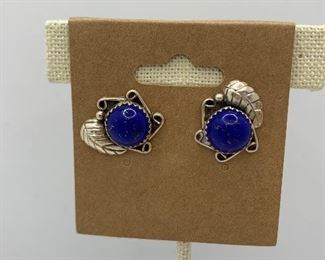 5/8” Sterling and lapis pierced post earrings $20