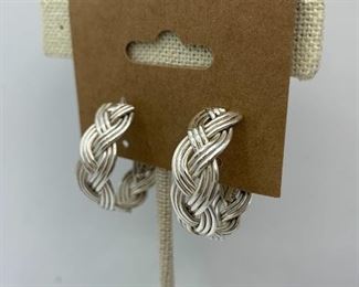 1” sterling braided hoops $22
