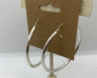 2” sterling pierced hoops $22