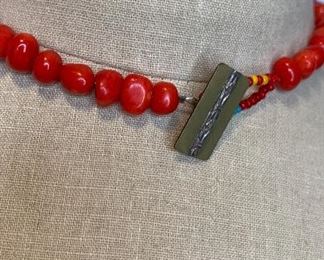 Clasp 16” necklace with heavy 2” cross signed SA $225
