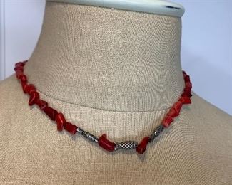 16” coral necklace $25