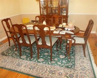 Dining room set. Oriental wool carpet.