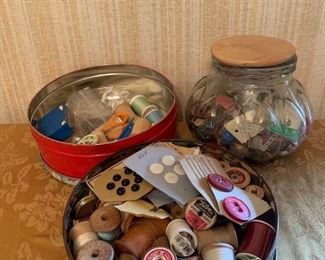 Vintage Buttons and Sewing