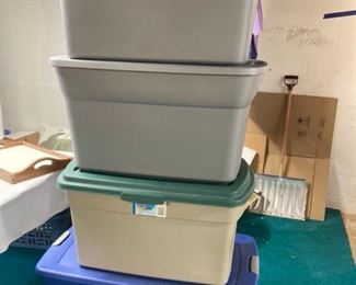 Four Big Totes One with Hinged Lid