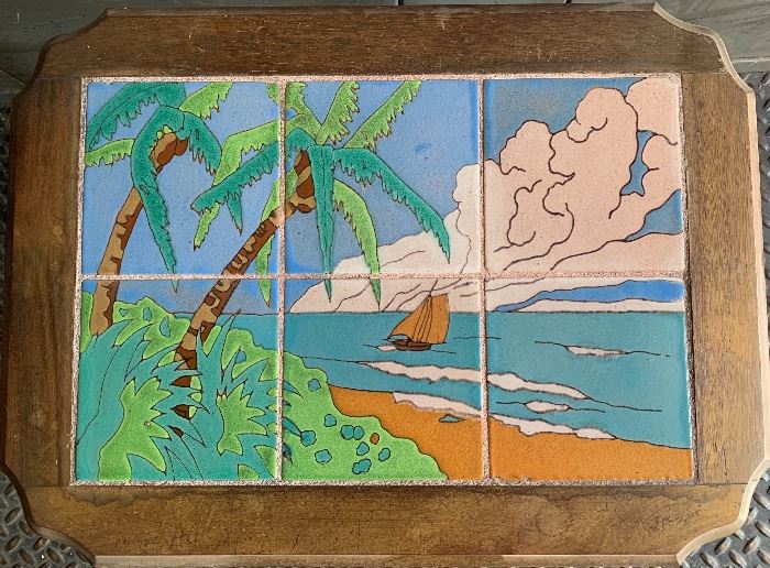 Lot #3396 - 1930's Scenic Tile Top Table by Taylor Tile, California