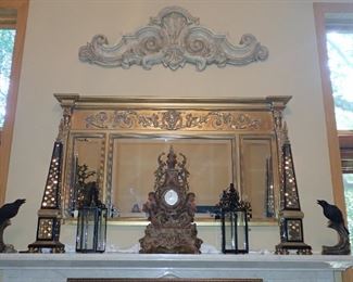 LARGE ORNATE MIRROR / FINALS - CLOCK - LANTERNS