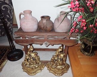 BENCH WITH VINTAGE JARS