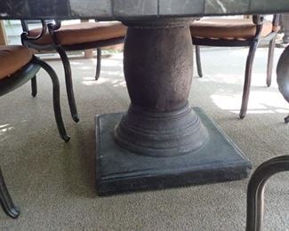LARGE COSTCO SLATE TOP TABLE AND 6 CHAIRS