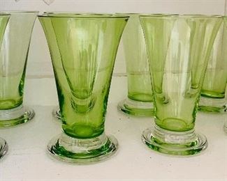 Green glass set