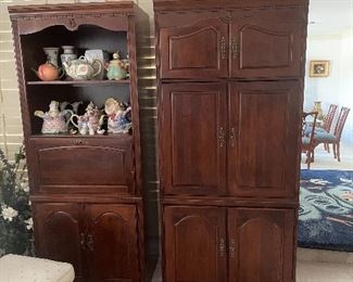 Vintage wood armoires