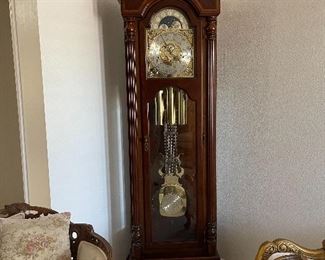 Huge grand father clock.  Clock was purchased from the Clock Doctor and has only been serviced or touched by them