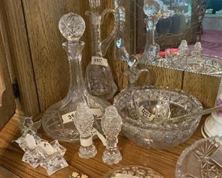 SHIPS DECANTER AND MISC GLASSWARE
