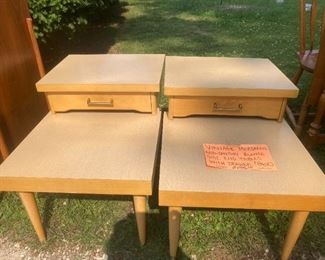 Mersman Mid-Century Blonde Side End Tables with drawers