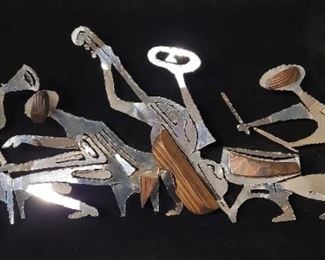 Mid-century metal wall art. unsigned