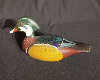 Carved wooden duck decoy