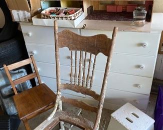Vintage Doll House ,Dresser and Chair