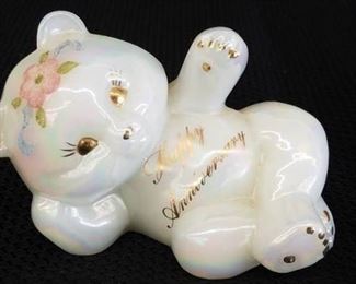 Fenton Glass Teddy Bear Hand Painted by Wagner