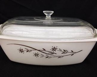 Vintage 4 Quart Pyrex Golden Honeysuckle Pattern Baking Dish