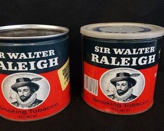 Lot of 2 Sir Walter Raleigh Tin Cans