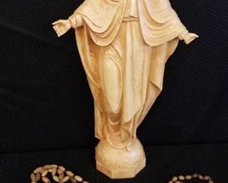Mary Figurine and 2 Rosaries