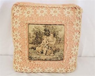 Vintage Lace Tapestry Pillow 12 inch by 12 inch