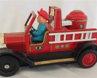 Vintage Bandai Japan Toy Fire Truck