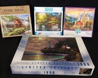 Lot of 4 Puzzles Buffalo Sure Lox Master Pieces