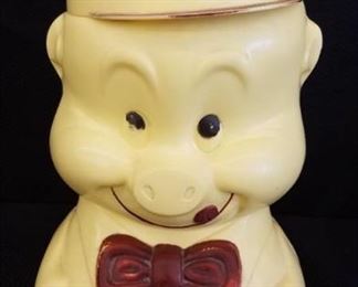 Vintage Alladin Plastic Porky Pig Cookie Jar