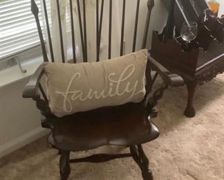 One of two beautiful mahogany Windsor chairs.  In perfect condition.