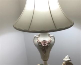 One of the beautiful lamps with cactus, boy with duck.