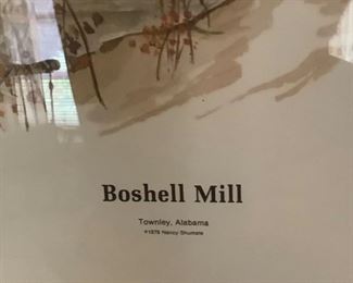 Beautiful print of the  Boshell Mill in Townley, Al.  