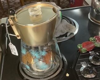 The Vintage 60’s percolator.  Also has matching glasses.  Love the turquoise.