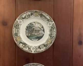 3 decorative plates from different parts of the United States.
