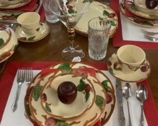 Showing wine glasses with the water glasses.