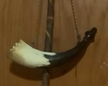 Peace pipe, and bone horn.