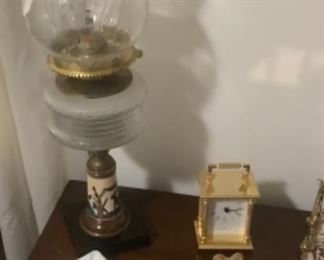 Antique hurricane electric lamp.